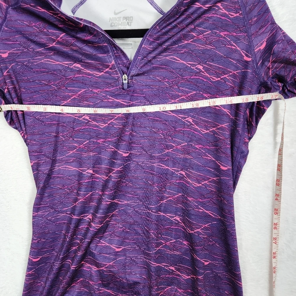 Nike pro combat purple fitted Dry-fit 1/2 zip up track jacket. Size medium